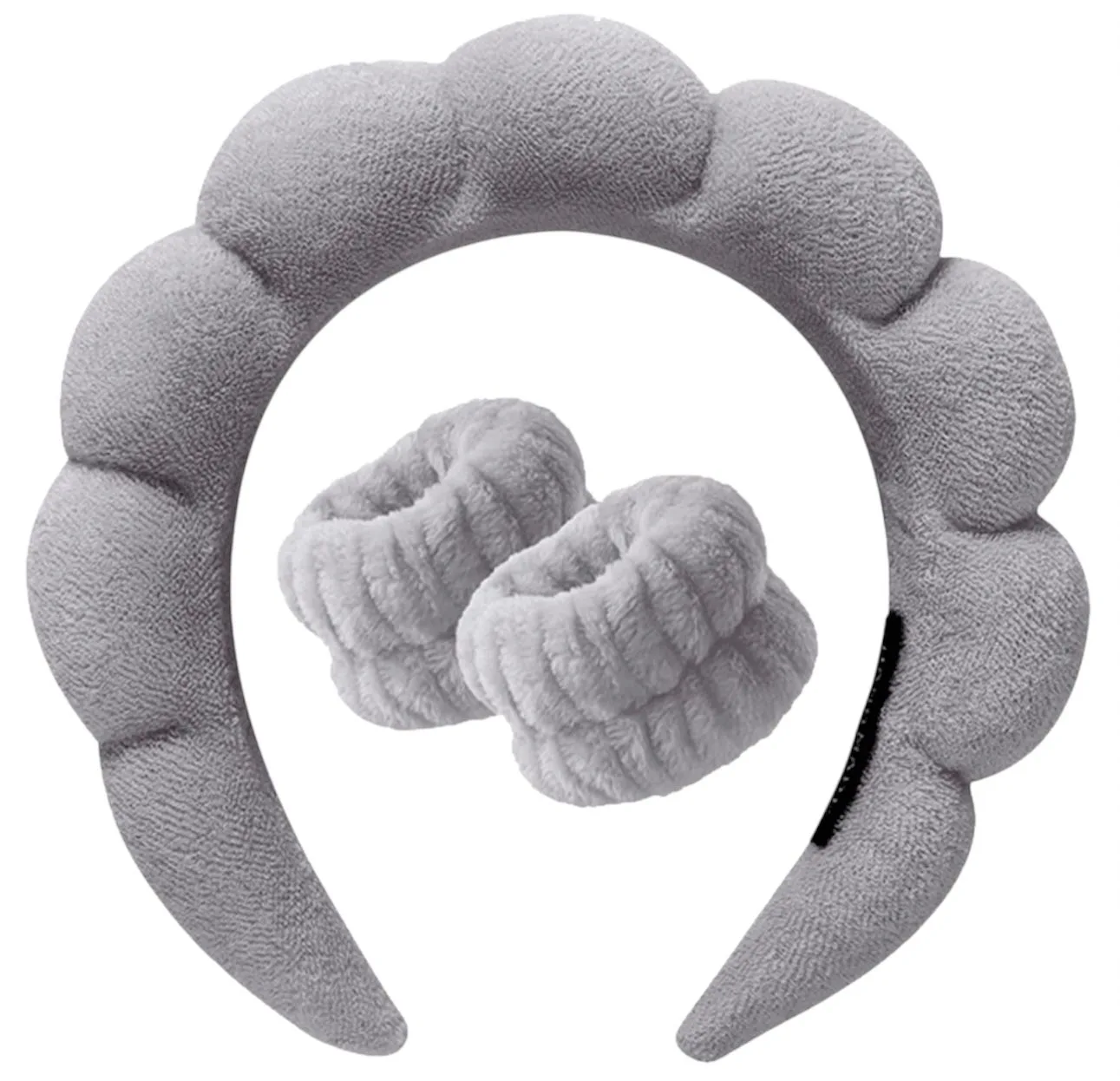 head band beauty set 3pec gray