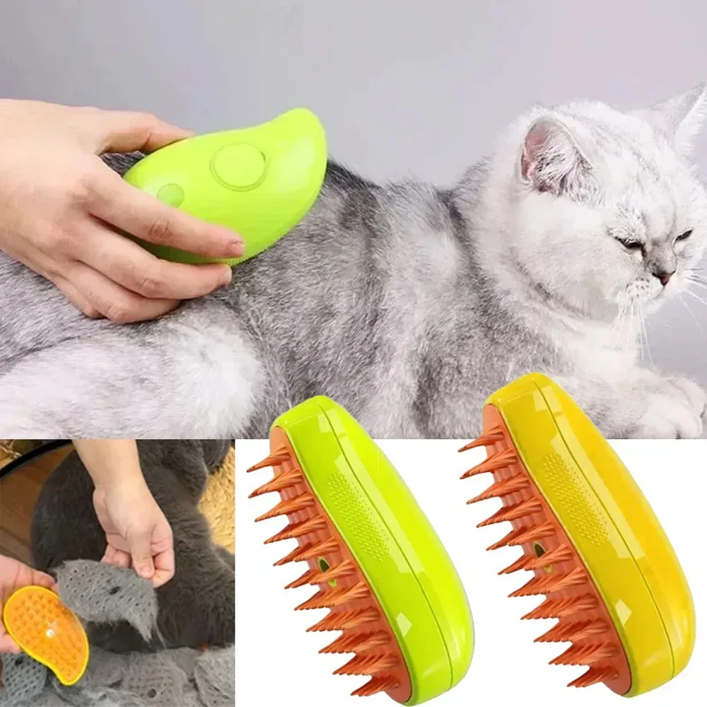 Spray Floating Hair Comb, Pet Spray Massage Comb for Cats and Dogs, 3 In1 Steamy Cat Brush