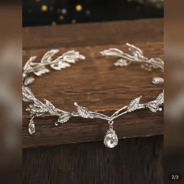 crystal leaf crown hairband