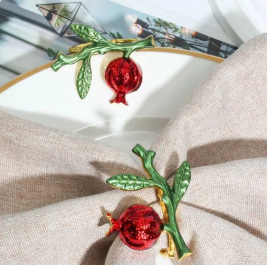 Luxury Zinc Alloy Napkin Rings, Sui4PCS table For Home, High-End Restaurant, Wedding, Holiday Table Decor