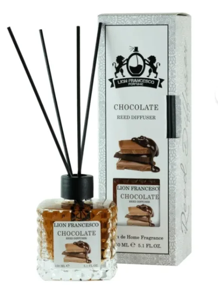 Lion Francesco Chocolate Flavored Room Fragrance with Bamboo Sticks, Decorative, 150 ml