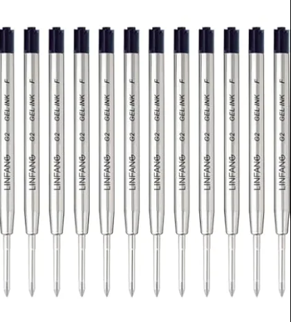 Linfano 12 Black Gel Pen Refills Black Ink 0.5mm