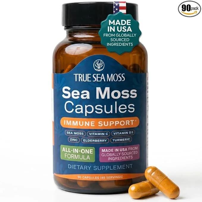 True Sea Moss Sea Moss Capsules Immune Support All In One Formula 90 Capsules