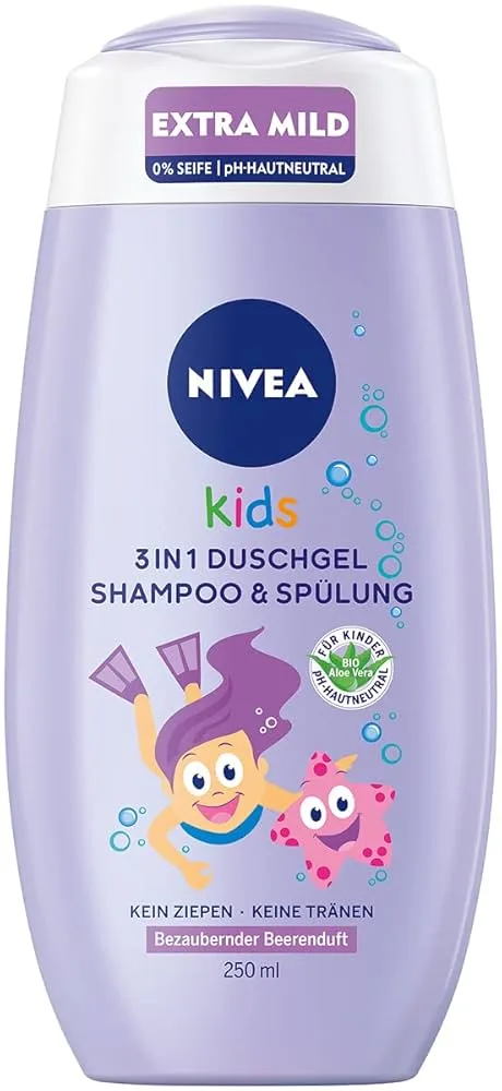 Nivea Children's Shower Gel, Shampoo & Conditioner 3in1 Berry Scent, 250ml