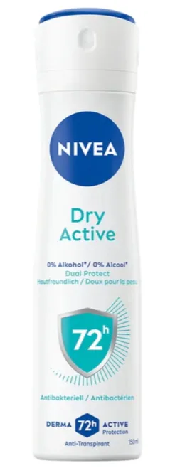 Nivea Dry Active Spray Anti-Perspirant Deodorant, 150ml