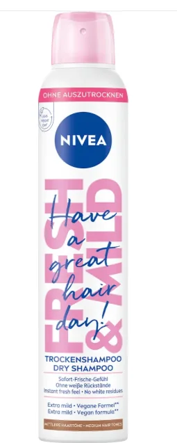 Nivea Fresh Revive Dry Shampoo for Medium Hair Tones, 200 ml