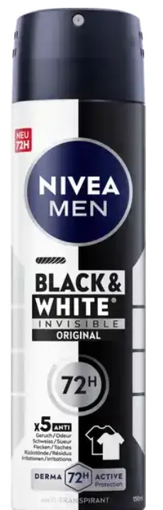 Nivea Men Black & White Invisible Original Anti-Perspirant Spray 150ml
