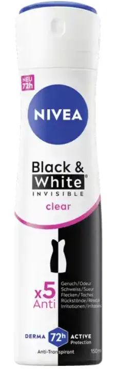 Nivea Black & White Invisible Clear Anti-Perspirant Spray 200ml