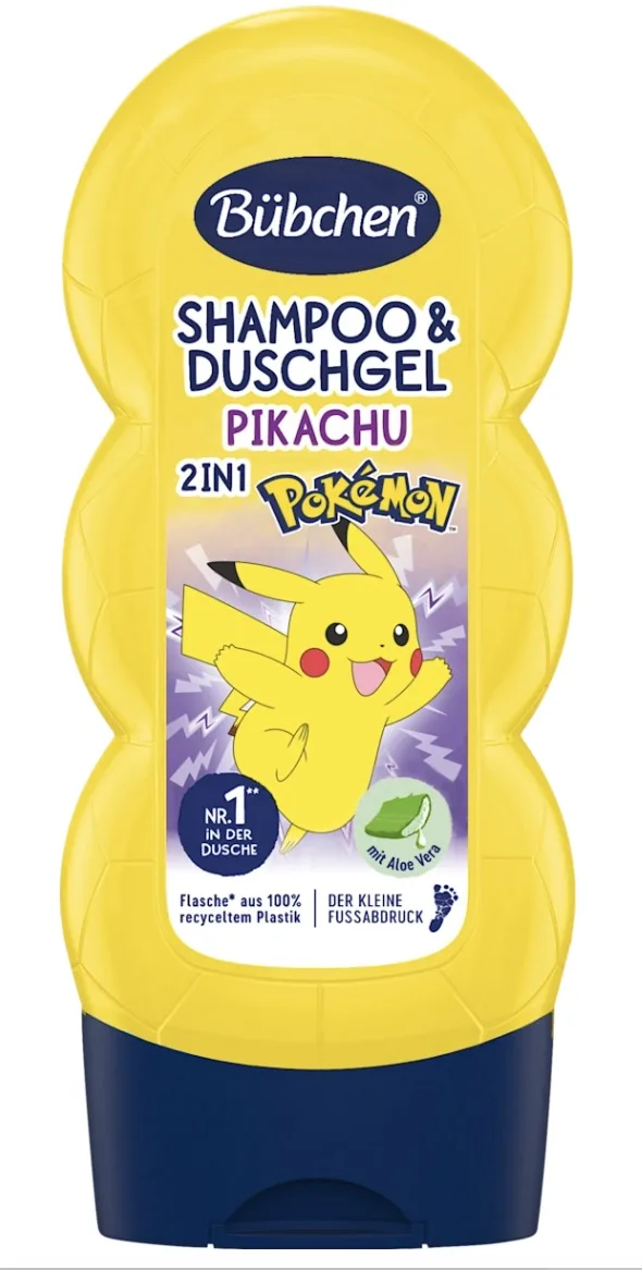 Bubchen kids shampoo & shower gel 2in1 pokemon pikachu, 230 ml
