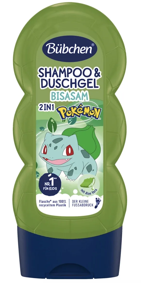 Bubchen kids shampoo & shower gel 2in1 pokemon bulbasaur, 230 ml