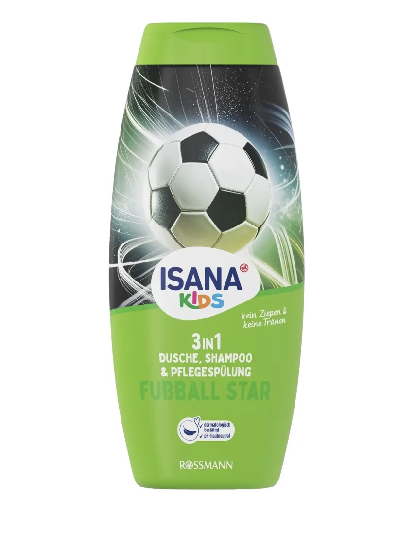 Isana Kids 3in1 Shower Shampoo & Conditioner Football Star 300ml