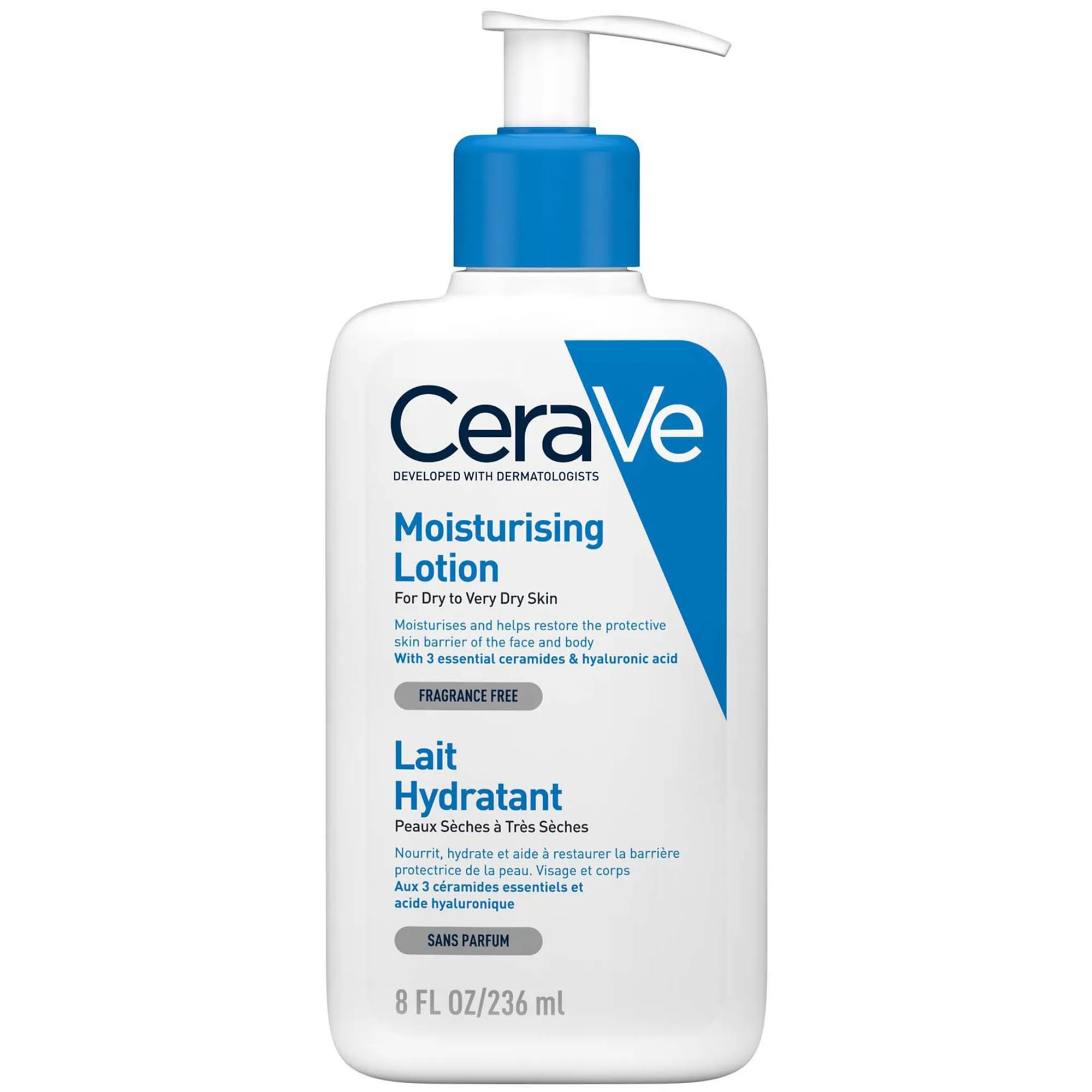 Cerave moisturizers lotion moisturising face and body lotion for dry to very dry skin 236ml