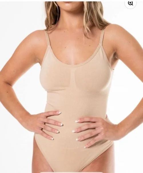 Size: M-Getheyshape Snatched Thong Bodysuit
