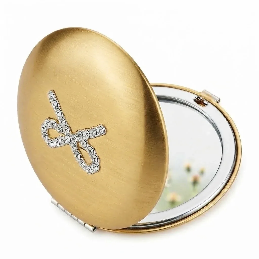 Nascita Bag Mirror, Round, Gold