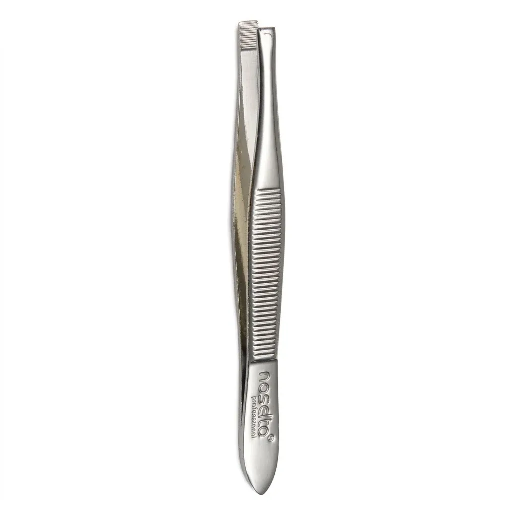 Nascita Tweezer Straight Tip Chrome Thin Handle