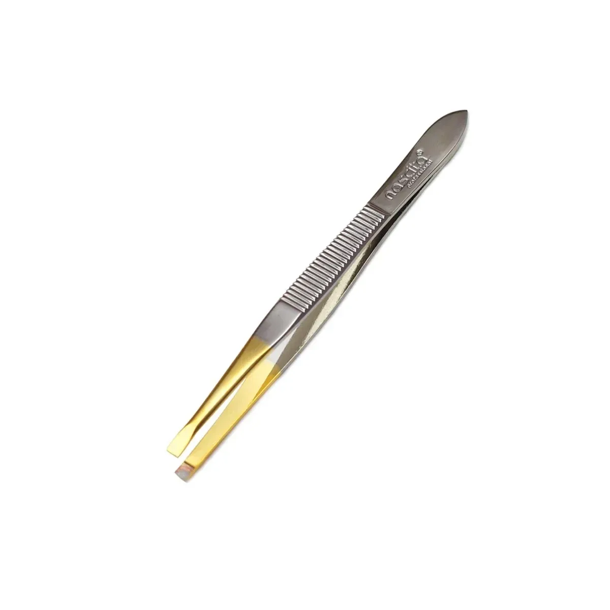 Nascita Tweezer Straight Tip Half Gold Color With Thin Handle