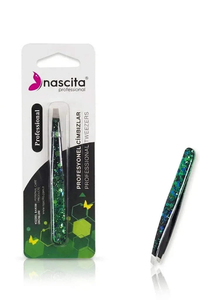 Nascita Tweezer Stant Tip Green Glossy Color
