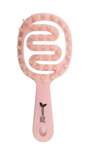 Nascita Silicon Shampoo Hair Brush with Handle, Pink, 18*8CM