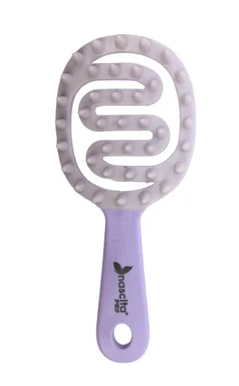 Nascita Silicon Shampoo Hair Brush with Handle, Pink, 18*8 CM