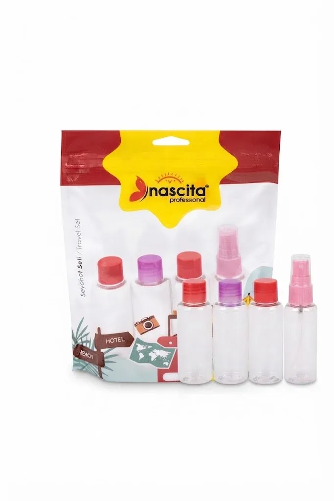 Nascita Summer Travel Bottle Set (4 PCS) (Spray 50 ML, Lid Cover 50 ML * 3 PCS)
