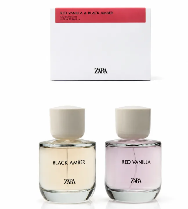 Zara Red vanilla & Black amber duo set perfume 2 X 90ml