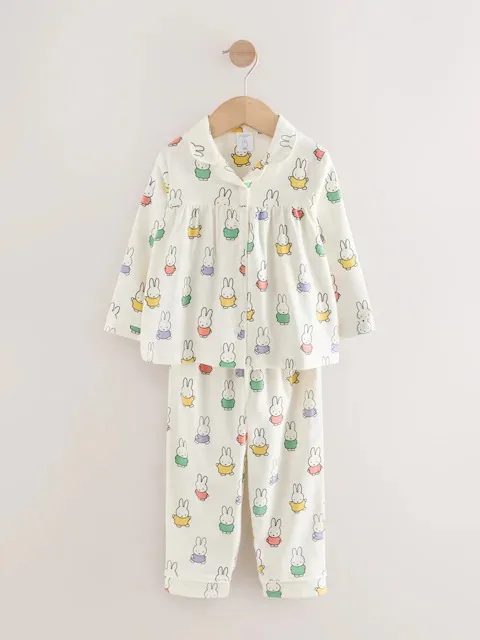 Size: 9-10years -Ecru White Miffy Button Through Pyjamas