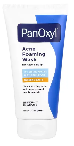 PanOxyl, Acne Foaming Wash, For Face & Body, 10% Maximum Strength (156 g)