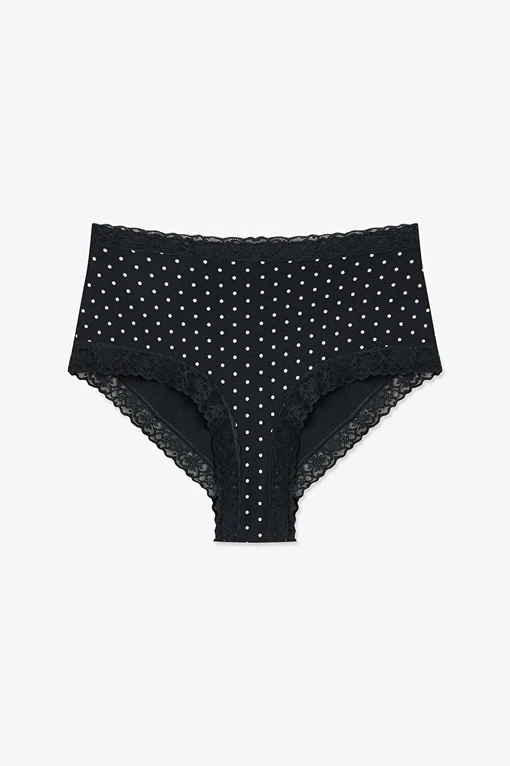 Size: S-Penti Black Comfy Cotton High-Waist Slip