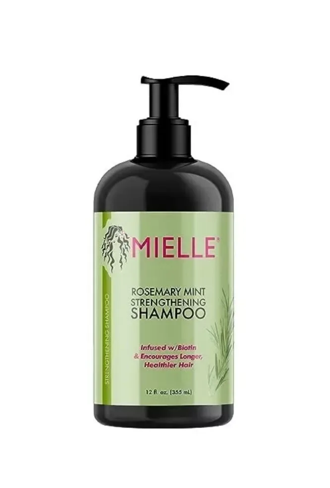 Mielle Organics Rosemary Mint Strengthening Shampoo Infused with Biotin, Cleanses and Helps Strengthen Weak and Brittle Hair, 12 Ounces