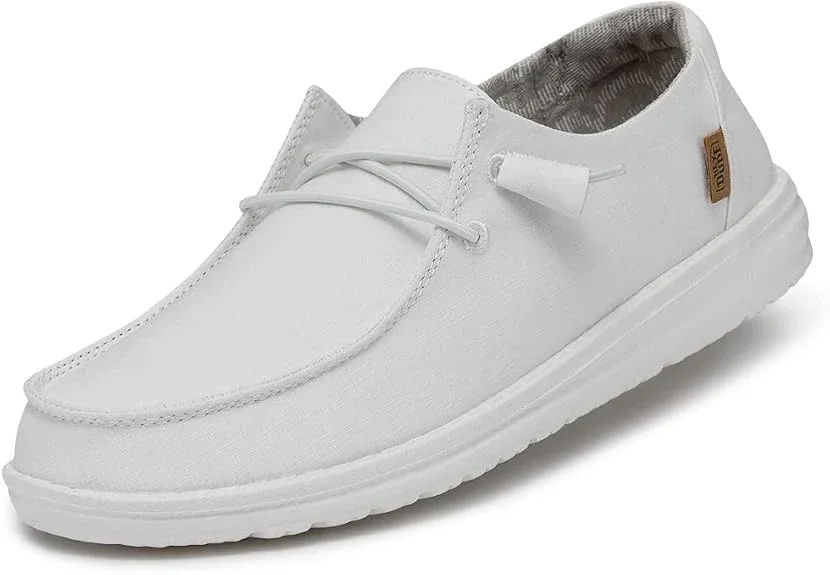 Size: 41-HEYDUDE Women's Wendy Chambray Shoes Lace Up Loafers Comfortable & Light-Weight